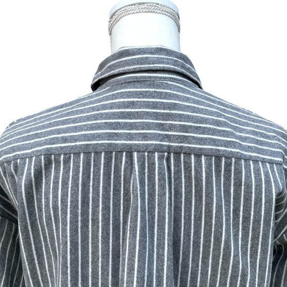 Madewell NWOT NWOT Grey and White Striped Westward Flannel Size X-Small - Picture 12 of 16